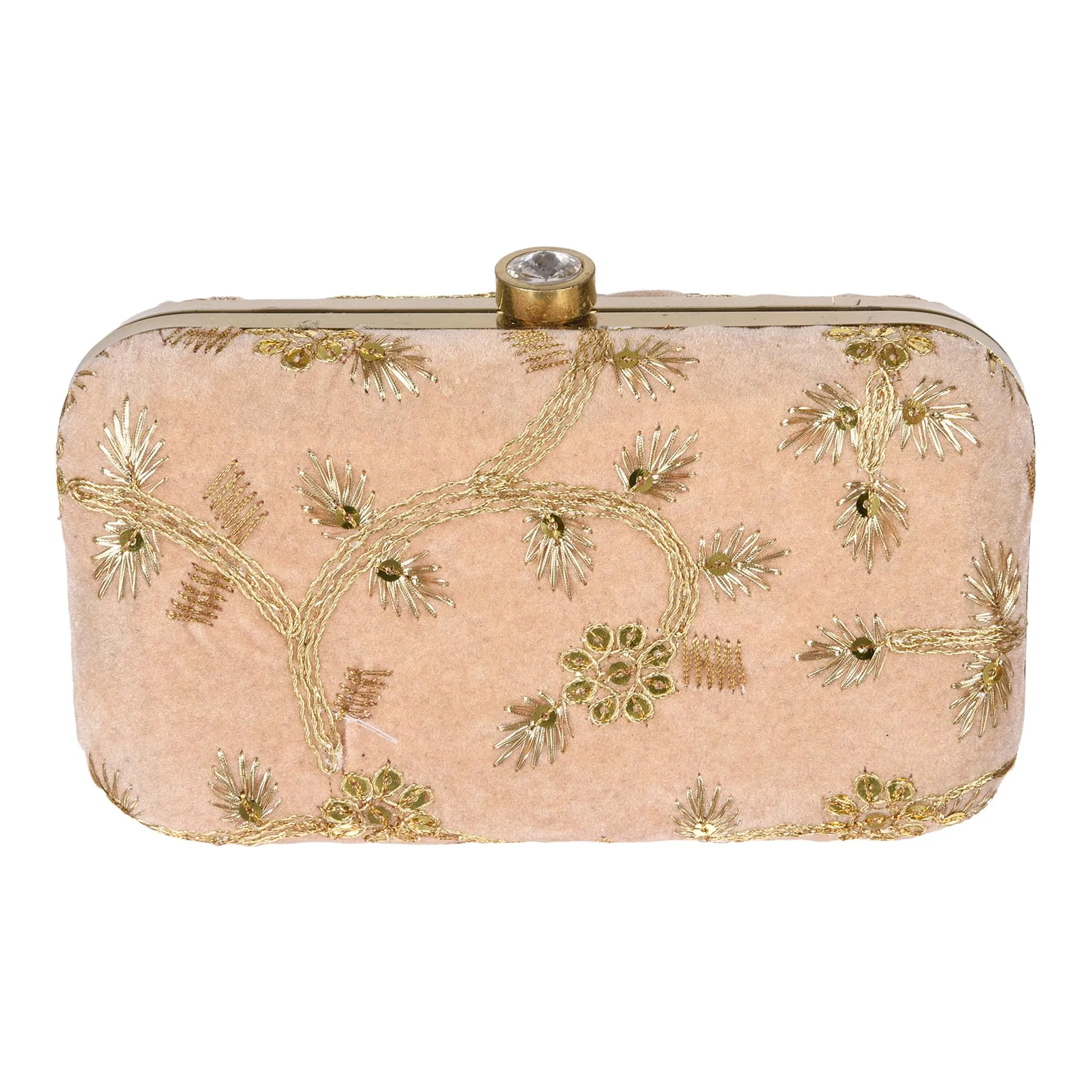 Kuber Industries Clutch Purse | Wedding Clutch | Party Hand Purse | Women’s Clutch Purse | Detachable Chain Purse | Wallet Hand Bag | Lock System Hand Bag | Cream