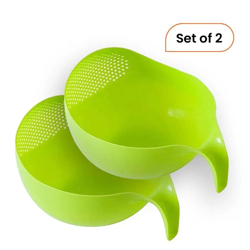 Kuber Industries Colander|Durable Plastic Unbreakable Strainer|BPA Free Washing Bowl for Rice, Pulses, Fruits, Vegetable, Noodles,Pasta Washing Bowl,(Green)