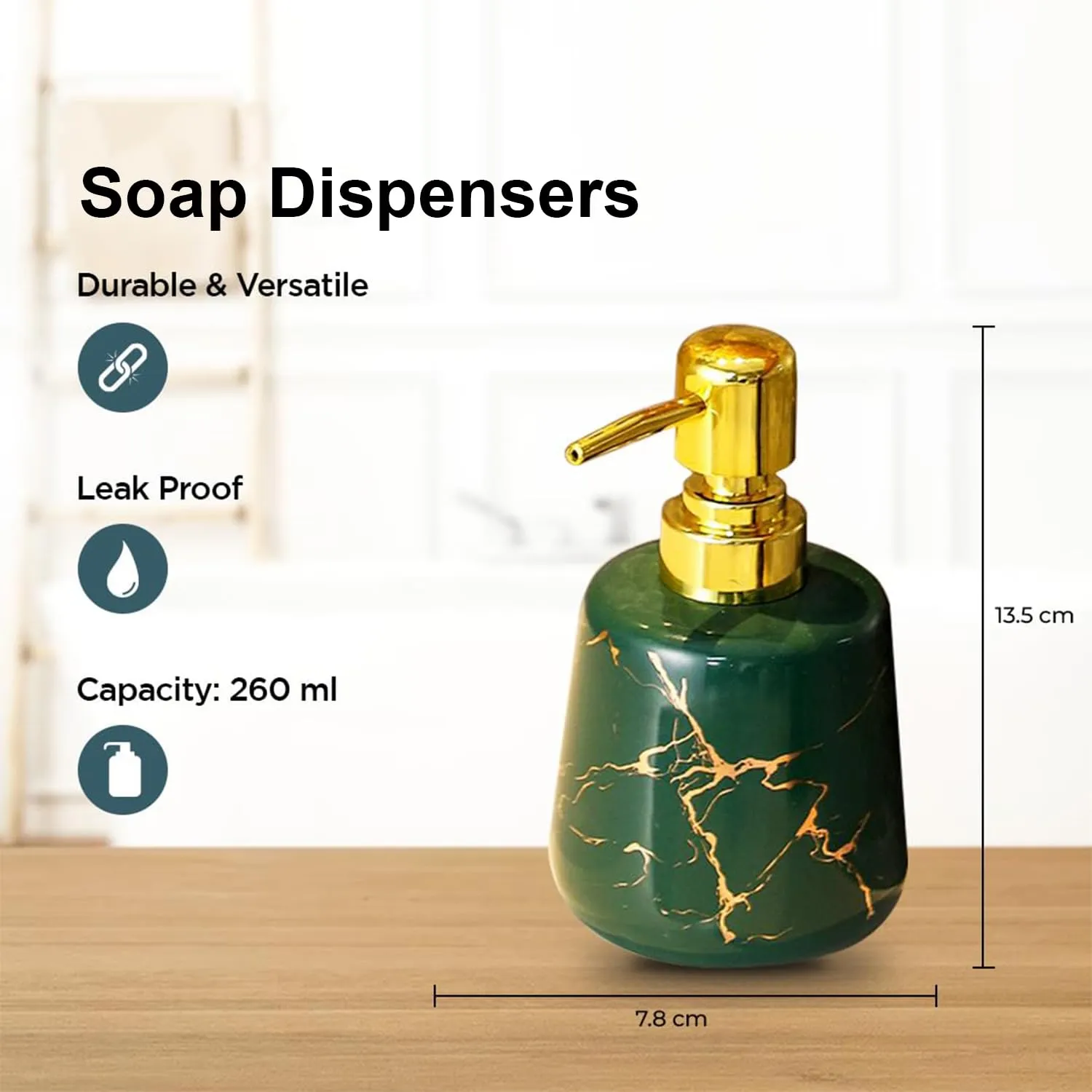 Kuber Industries Liquid Soap Dispenser | Handwash Soap Dispenser | Soap Dispenser for Wash Basin| Bathroom Dispenser Bottle | 12 Piece | Pack of 4 | 260 ml | JY00099GN | Green