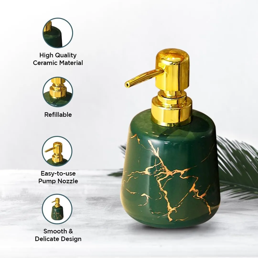 Kuber Industries Liquid Soap Dispenser | Handwash Soap Dispenser | Soap Dispenser for Wash Basin| Bathroom Dispenser Bottle | 12 Piece | Pack of 4 | 260 ml | JY00099GN | Green