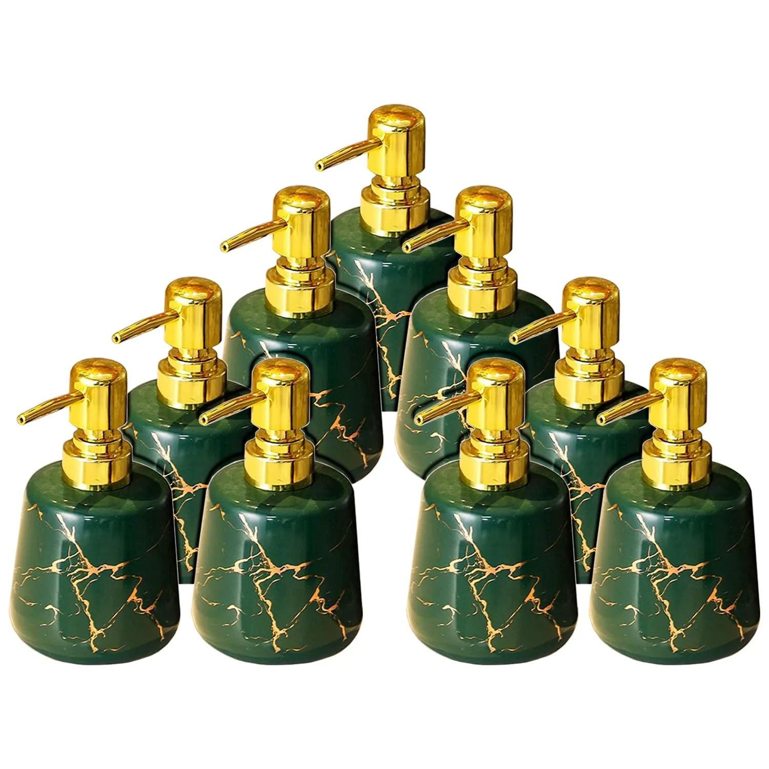 Kuber Industries Liquid Soap Dispenser | Handwash Soap Dispenser | Soap Dispenser for Wash Basin| Bathroom Dispenser Bottle | 9 Piece | Pack of 3 | 260 ml | JY00099GN | Green