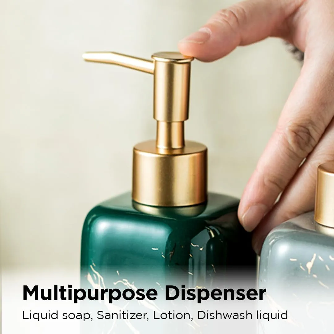 Kuber Industries Liquid Soap Dispenser | Handwash Soap Dispenser | Soap Dispenser for Wash Basin | Shampoo Dispenser Bottle | Bathroom Dispenser Bottle | 3 Piece |300 ml | Gray