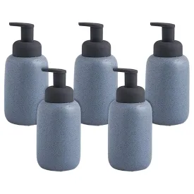 Kuber Industries Liquid Soap Dispenser | Handwash Soap Dispenser | Soap Dispenser for Wash Basin | Shampoo Dispenser Bottle | Bathroom Dispenser Bottle | Pack of 5 | JY00011 | 400 ml | Blue