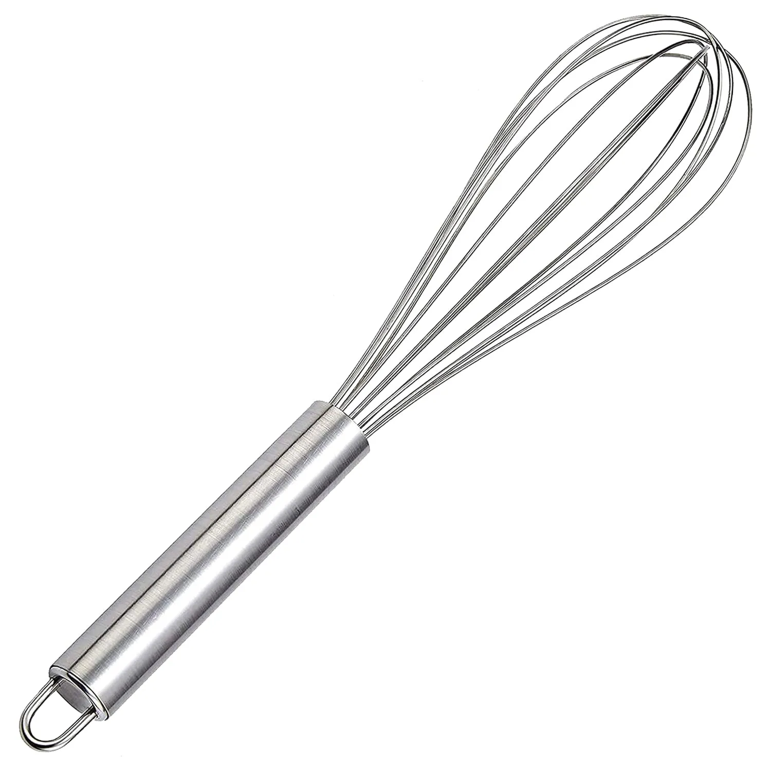 Kuber Industries Multiuses Stainless Steel Kitchen Utensil Balloon Shape Wire Whisk, Egg Beater, Kitchen Tool, 20cm (Silver), Standard