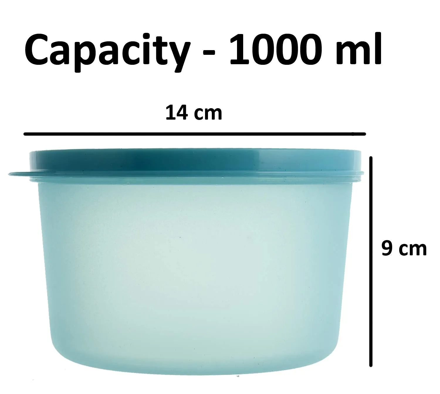 Kuber Industries Plastic 4 Pieces Kitchen Storage Spice Containers, Fridge Container, Food Utility Box, Food Storage Containers Jars 1000 Ml (Purple & Blue) - CTLTC44045