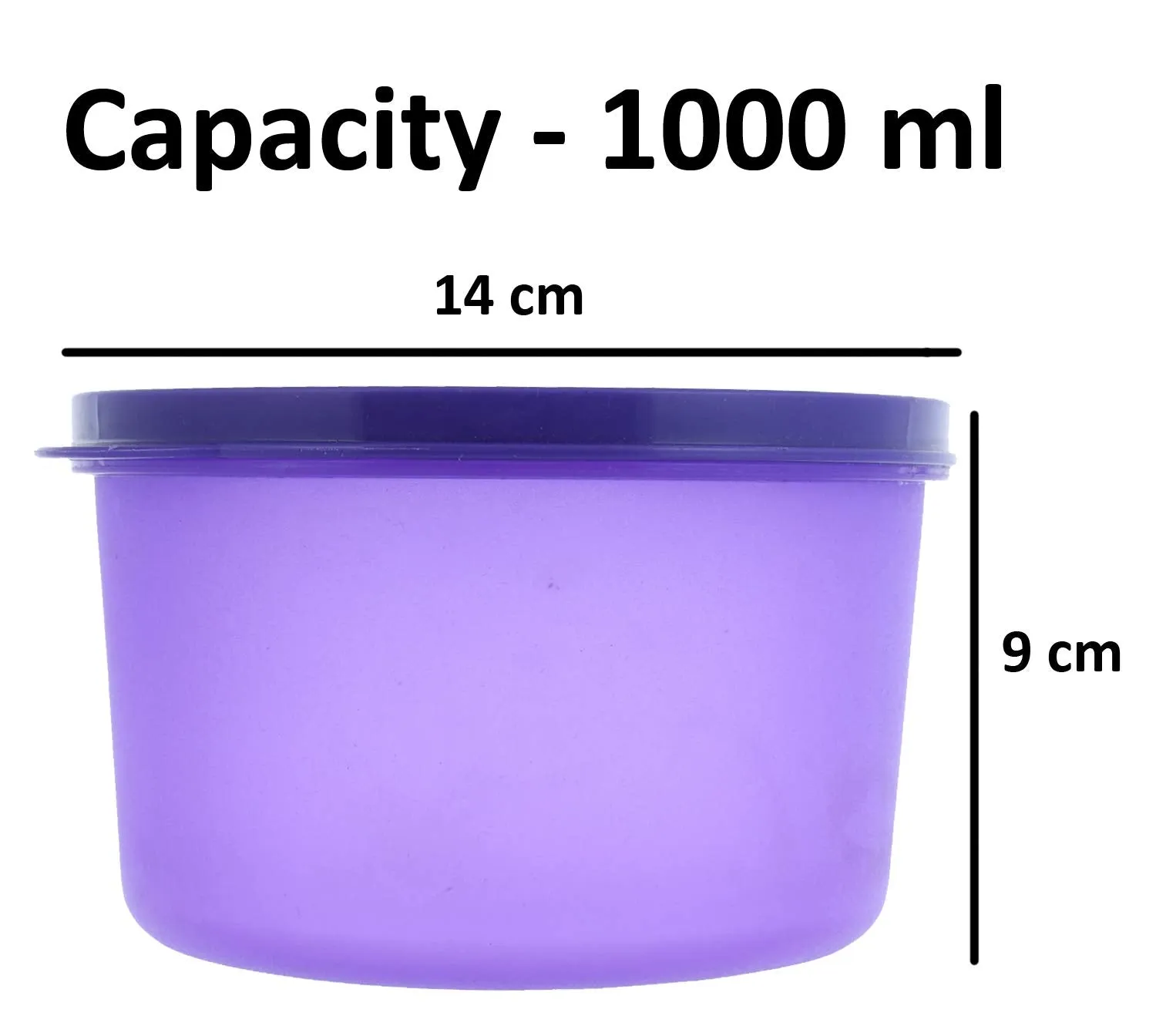 Kuber Industries Plastic 4 Pieces Kitchen Storage Spice Containers, Fridge Container, Food Utility Box, Food Storage Containers Jars 1000 Ml (Purple & Blue) - CTLTC44045