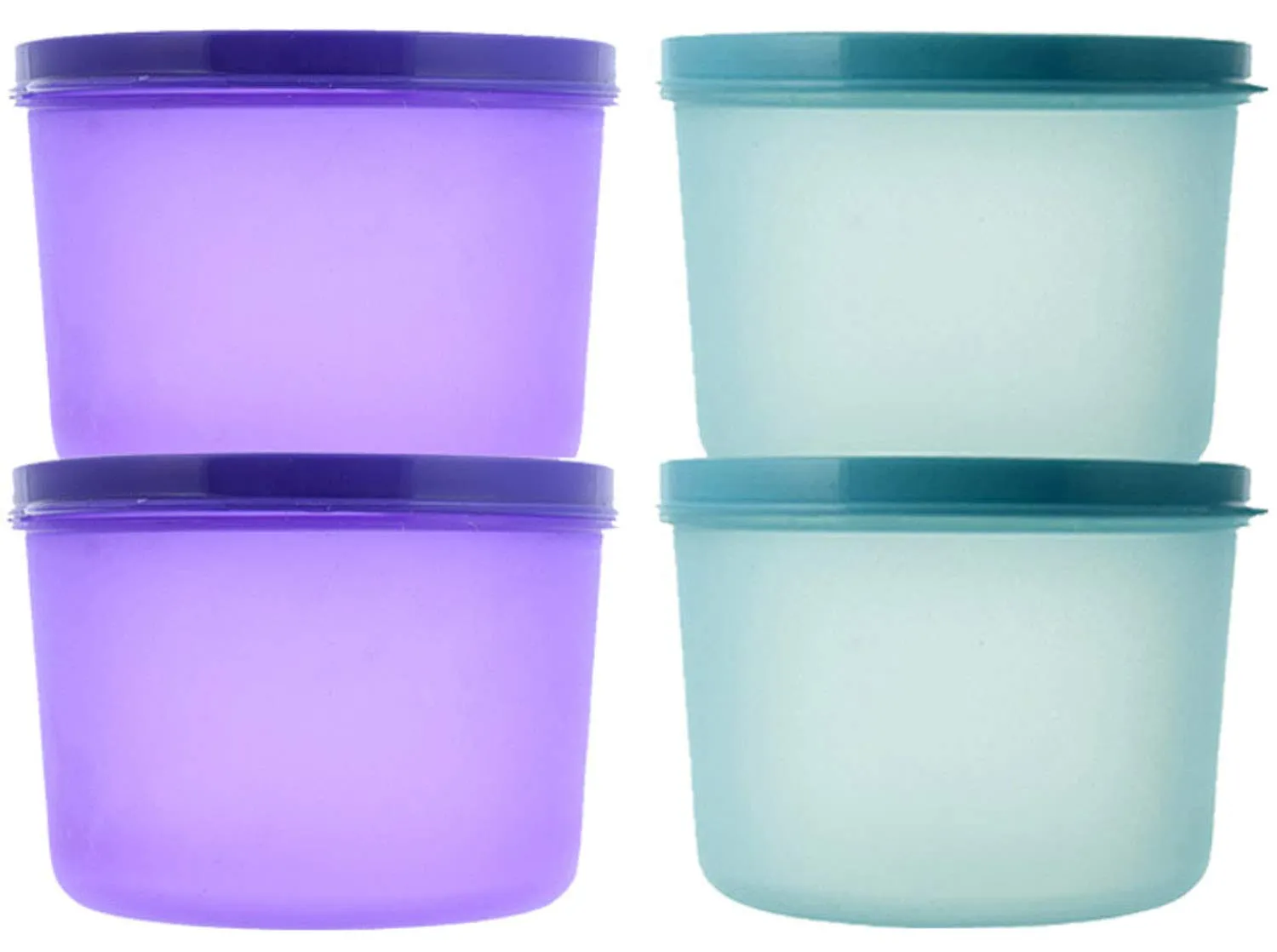 Kuber Industries Plastic 4 Pieces Kitchen Storage Spice Containers, Fridge Container, Food Utility Box, Food Storage Containers Jars 1000 Ml (Purple & Blue) - CTLTC44045