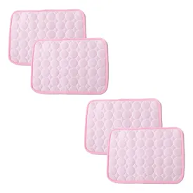 Kuber Industries Rectangular Dog & Cat Bed|Premium Cool Ice Silk with Polyester With Bottom Mesh|Multi-Utility Self-Cooling Pad For Dog & Cat|Light-weight & Durable Dog Bed|ZQCJ001P-L|Pink (Pack Of 4)