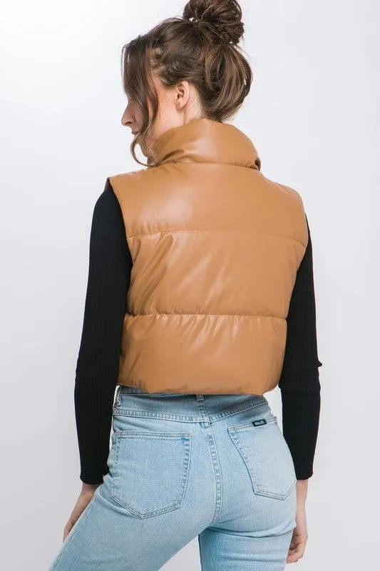 Kyndall Puffer Leather Vest