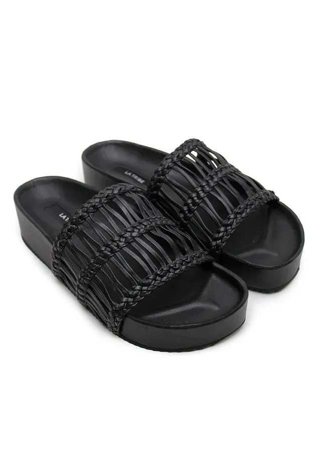 La Tribe - Lou Platform Slide, Black