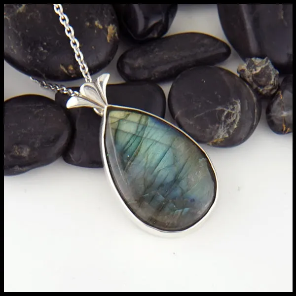 Labradorite Cattail Pendant