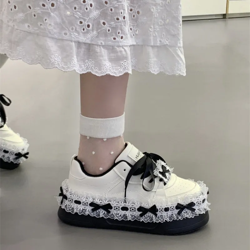 Lace Bow Platform Sneakers - Kimi