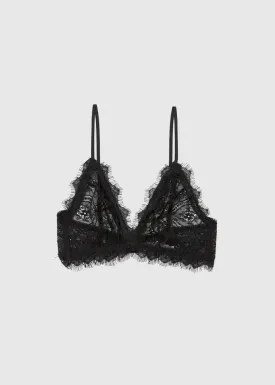 Lace Bra with Trim - Black