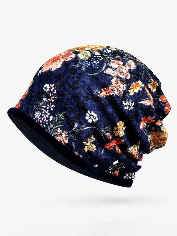 Lace-paneled Floral All seasons Hood