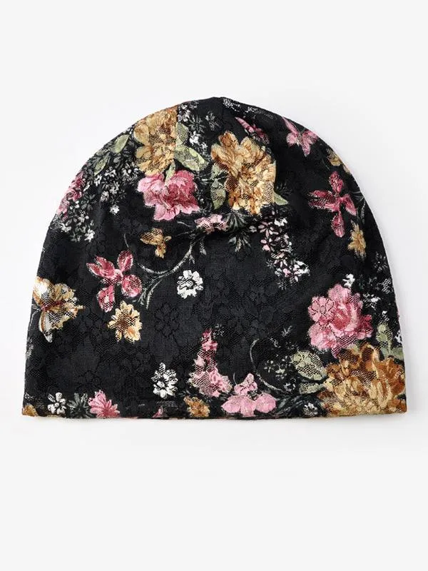 Lace-paneled Floral All seasons Hood