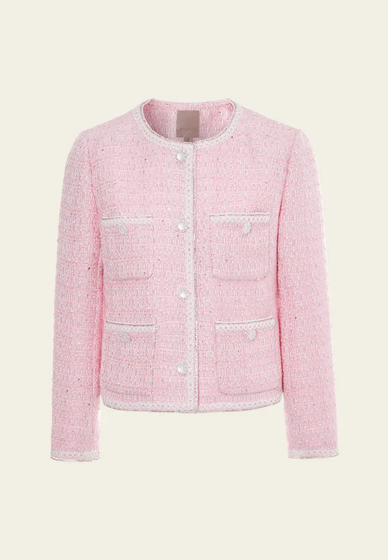 Lace-trim Patch-pocket Jacket