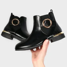 Ladies Gold Trim Ankle Boot