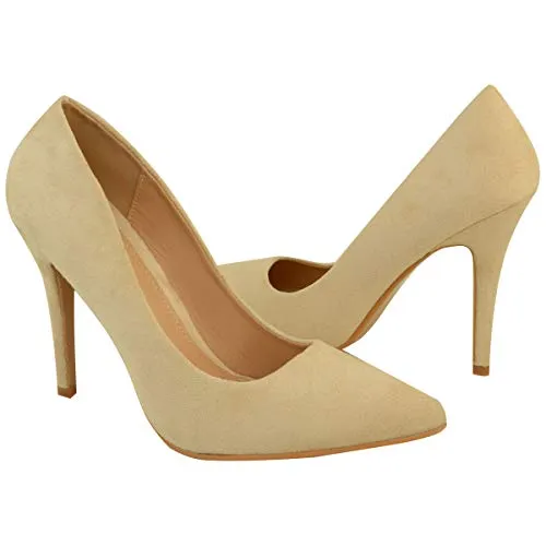 Ladies Low MID HIGH Heel With Pointed Toe Pumps In Court Shoes Style