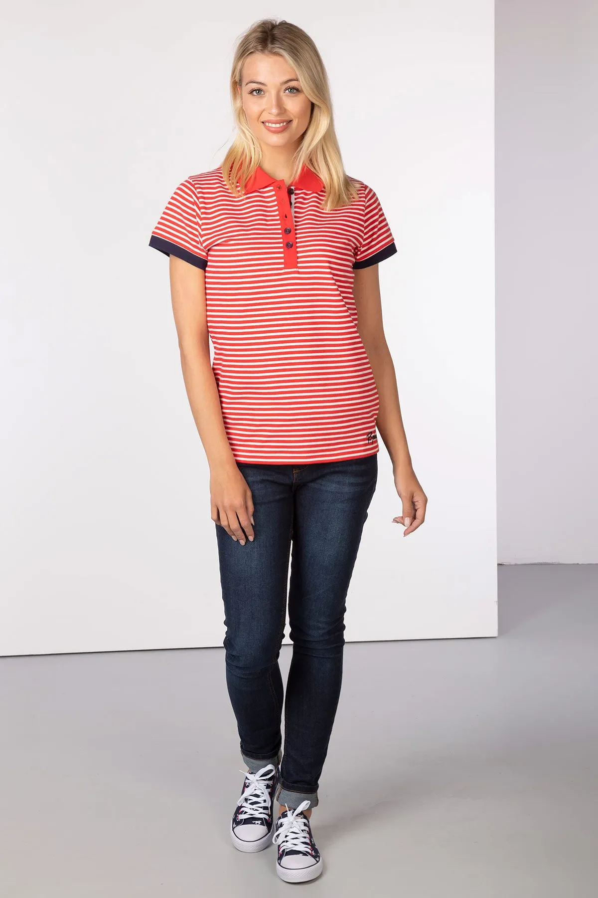 Ladies Matilda Stripe Polo Shirt