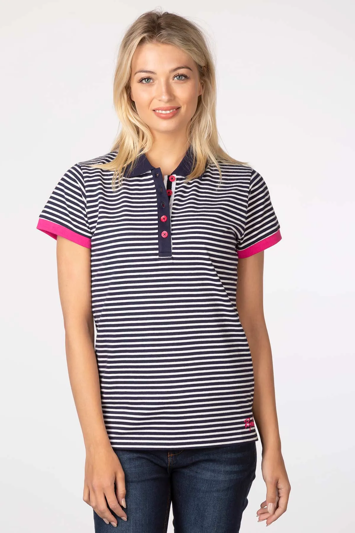 Ladies Matilda Stripe Polo Shirt