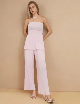 Ladies Strapless Flowy Top And Pants Sets SKST423