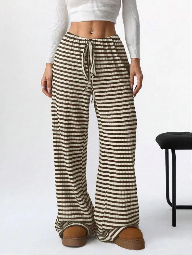 Ladies Striped Color Block Casual Pants SKP4785