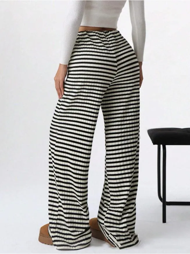 Ladies Striped Color Block Casual Pants SKP4785