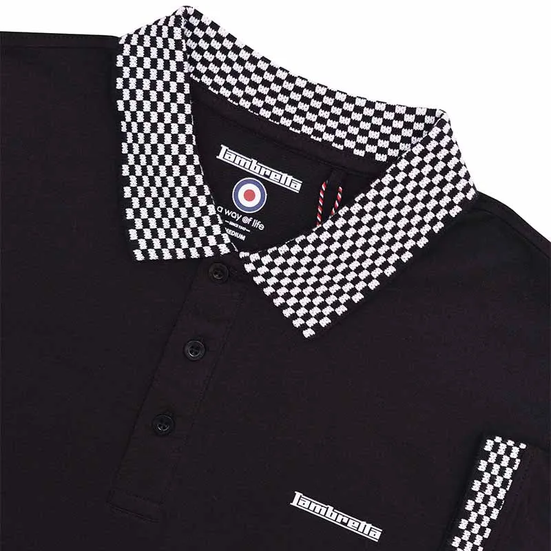 Lambretta Ska Two Tone Polo Shirt Black