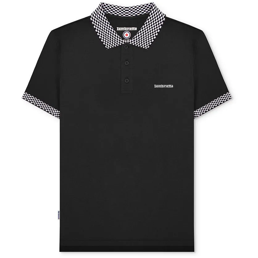 Lambretta Ska Two Tone Polo Shirt Black