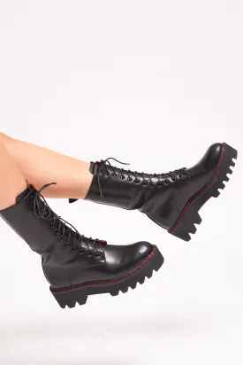 Lamoda Black Lace Up Boots