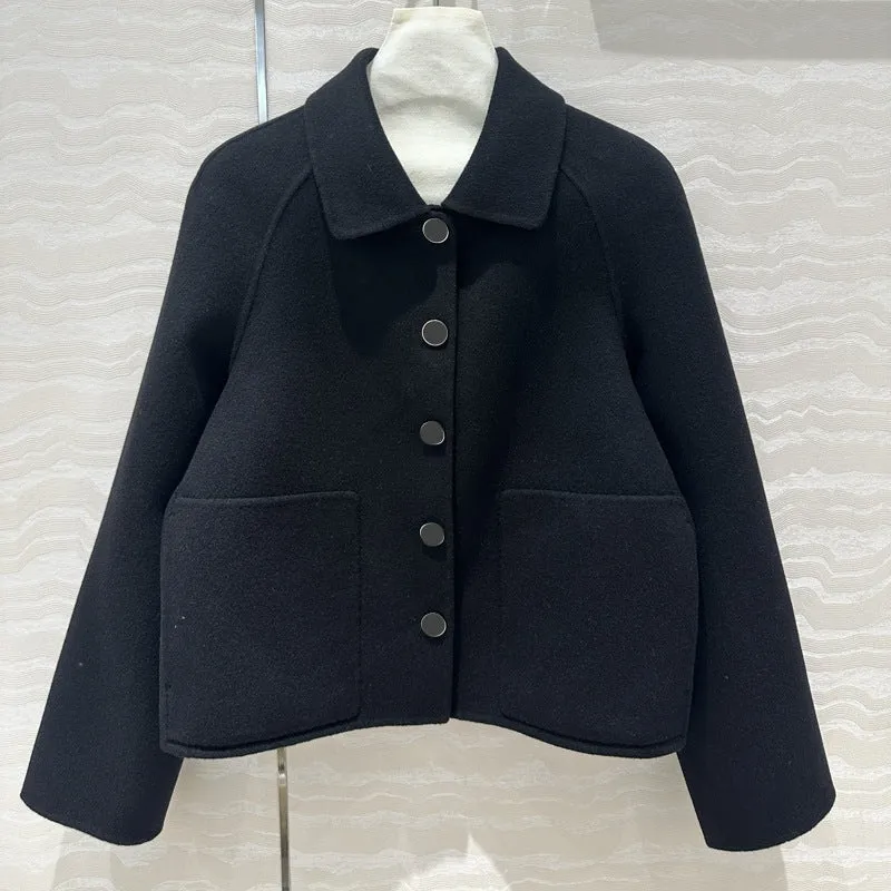 Lapel Cashmere Slim Coat