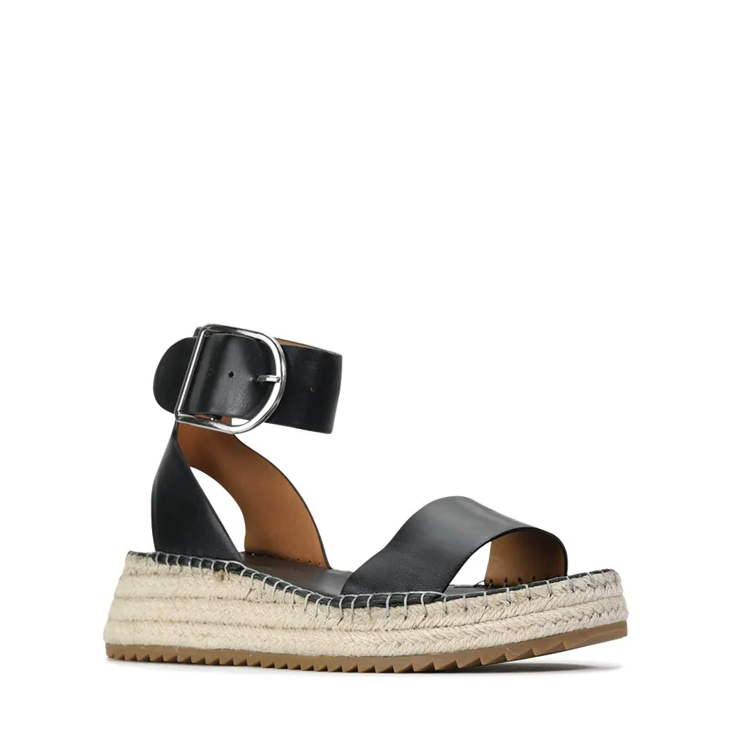 LARAH LEATHER ARCHIVE ESPADRILLE SANDALS