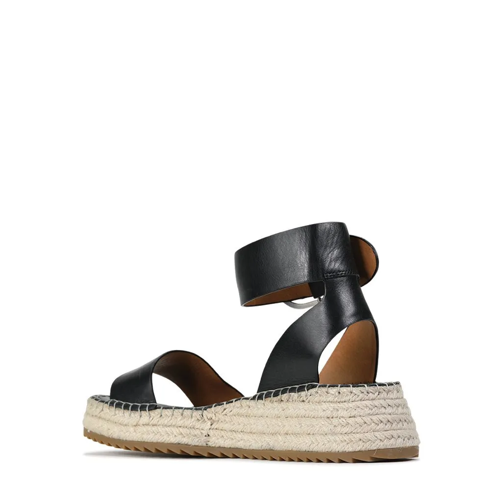 LARAH LEATHER ARCHIVE ESPADRILLE SANDALS