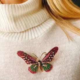 Large Butterfly Brooch in Crystal