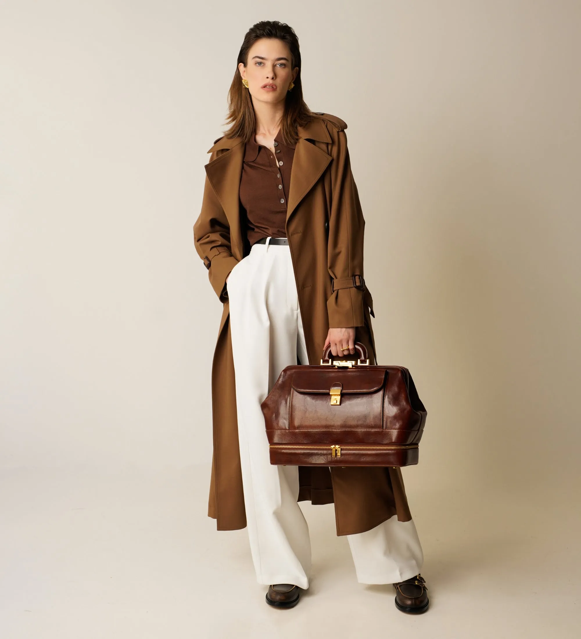 Large Italian Leather Doctor Bag for Women - The Master and Margarita