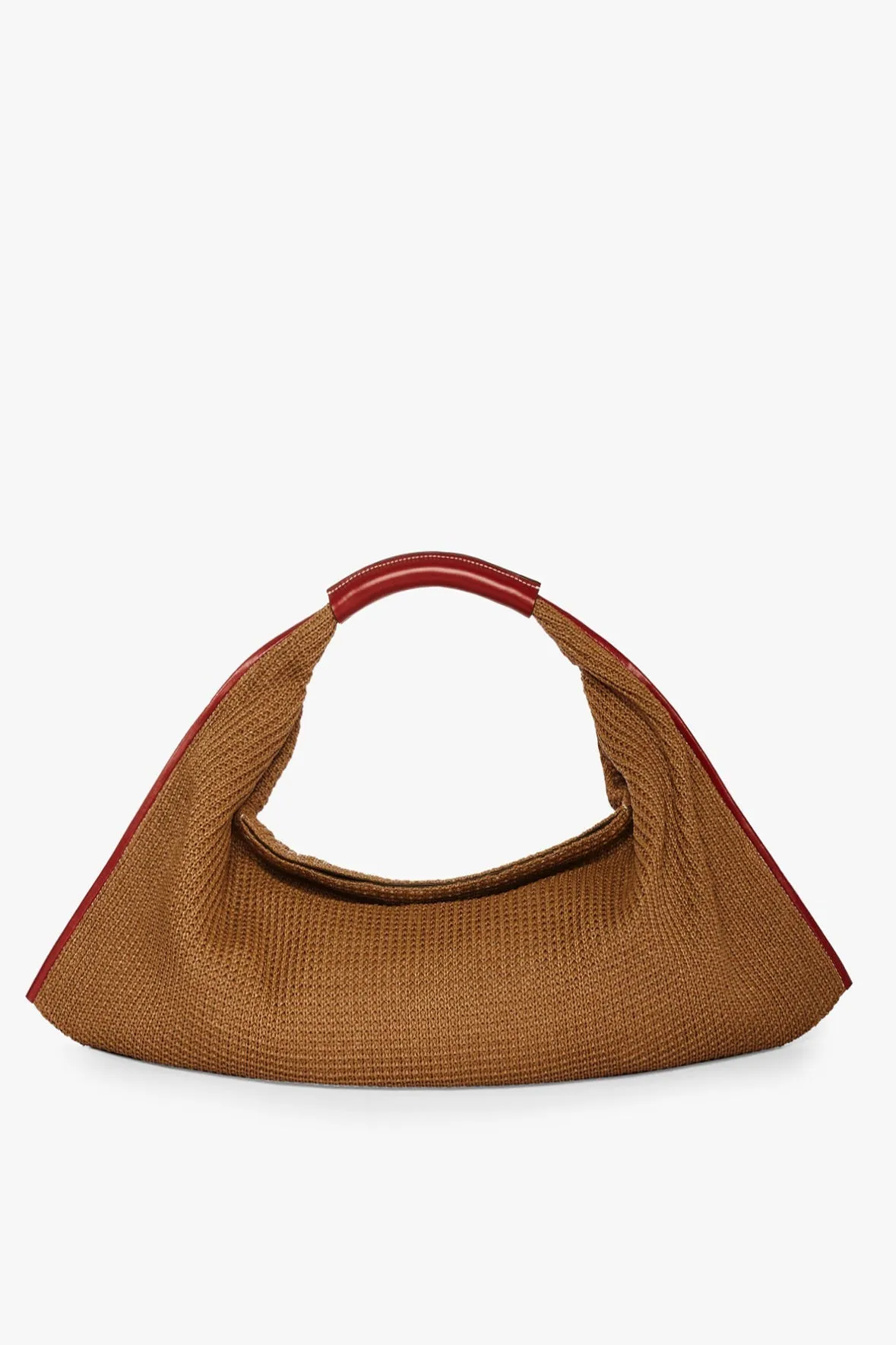 LARGE JETSON RAFFIA TOTE | TAN SCARLET