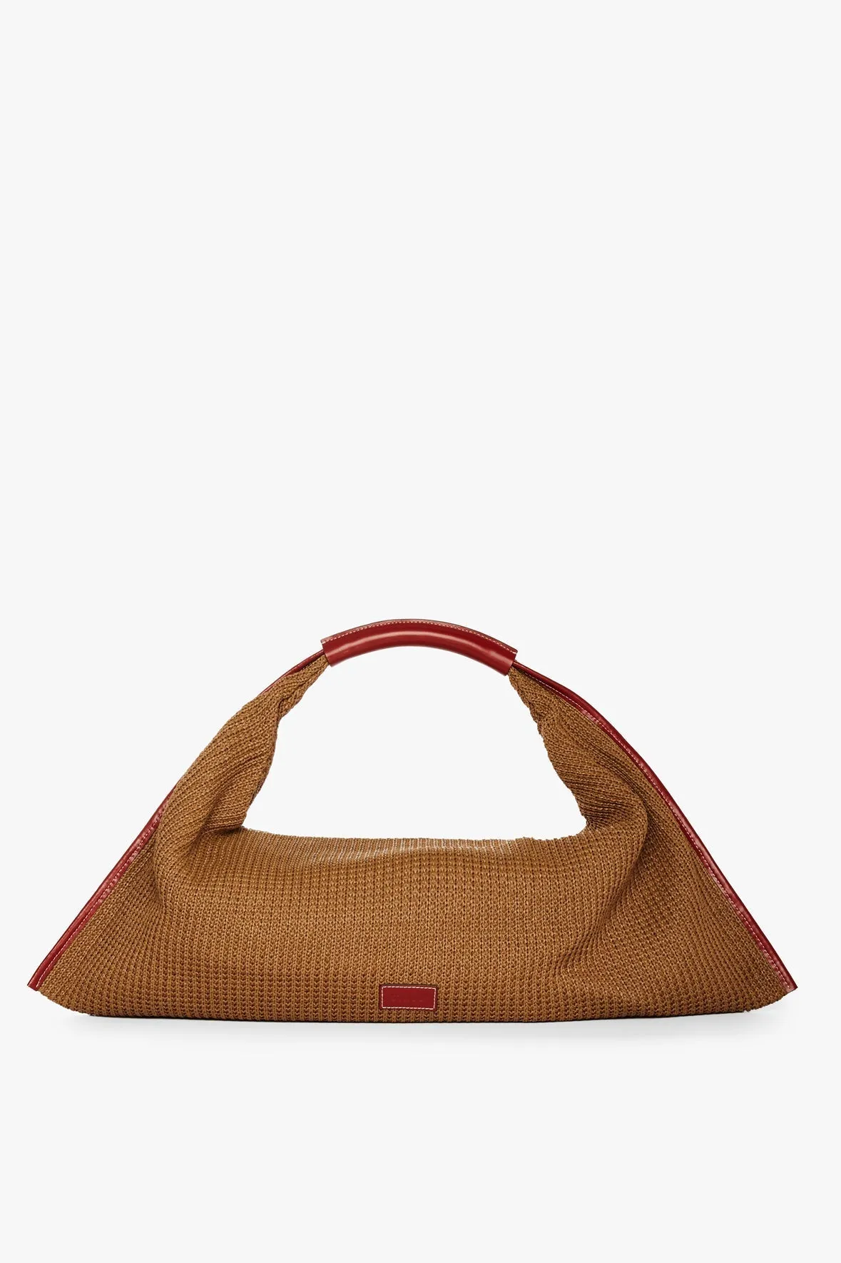 LARGE JETSON RAFFIA TOTE | TAN SCARLET