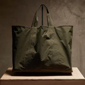 Large Matte Nylon Tote - Olive