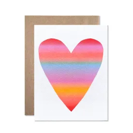 Large Neon Gradient Heart Greeting Card