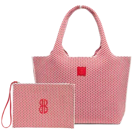 Large - Red Diamond tote with pouch