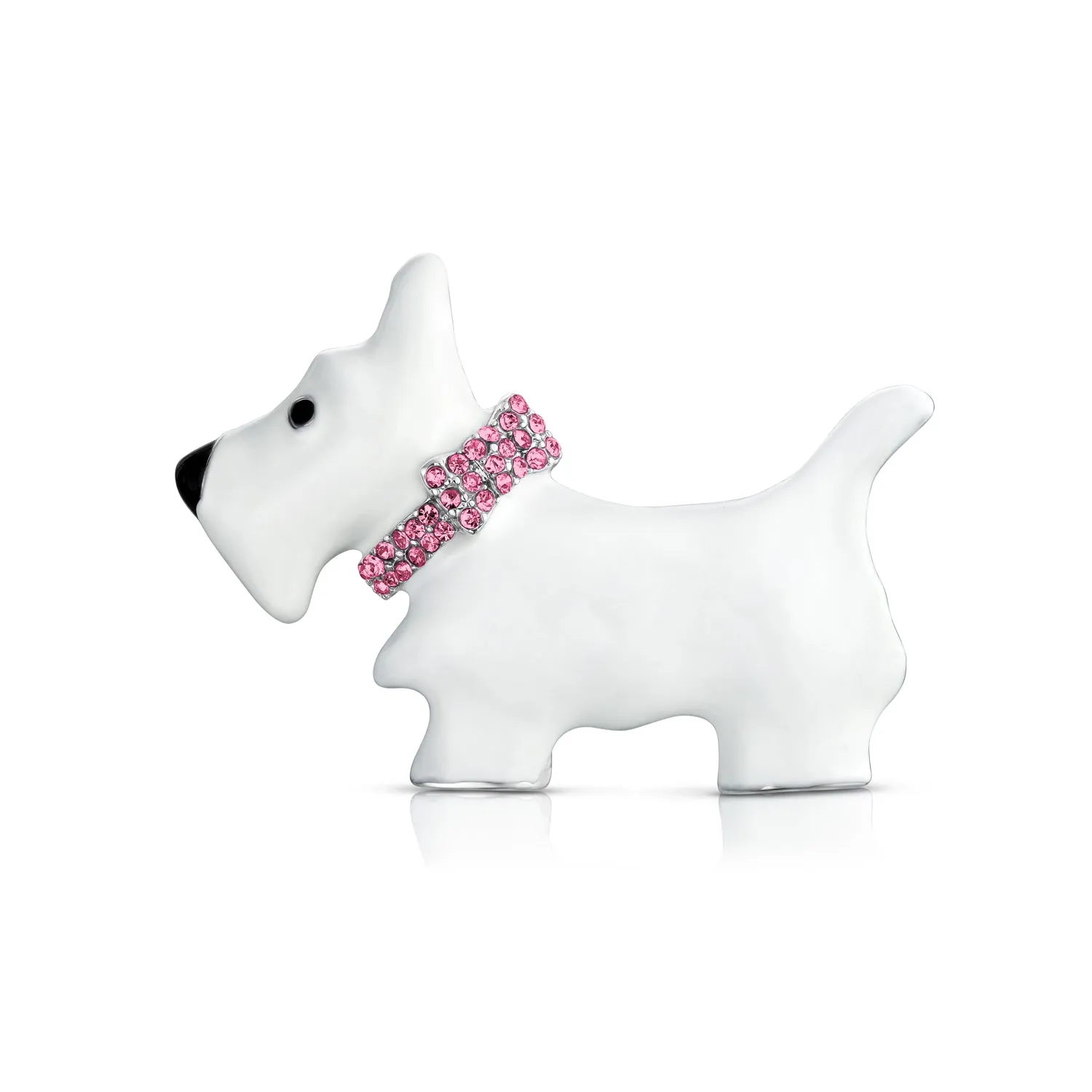 Large Statement White Westie Scottie Terri Dog Pet Animal Brooch Pin