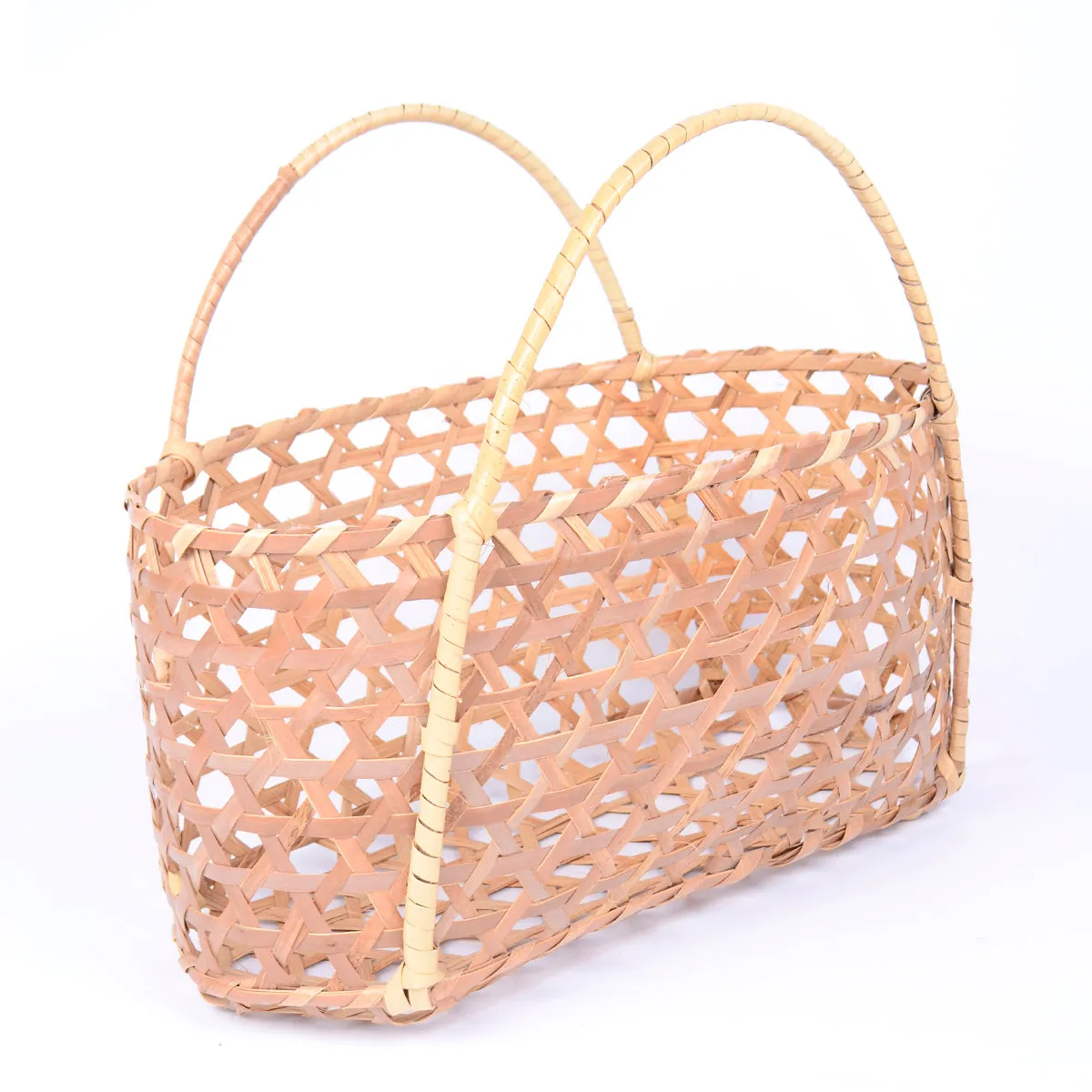 Large Vintage Structured Woven Wicker Handbag