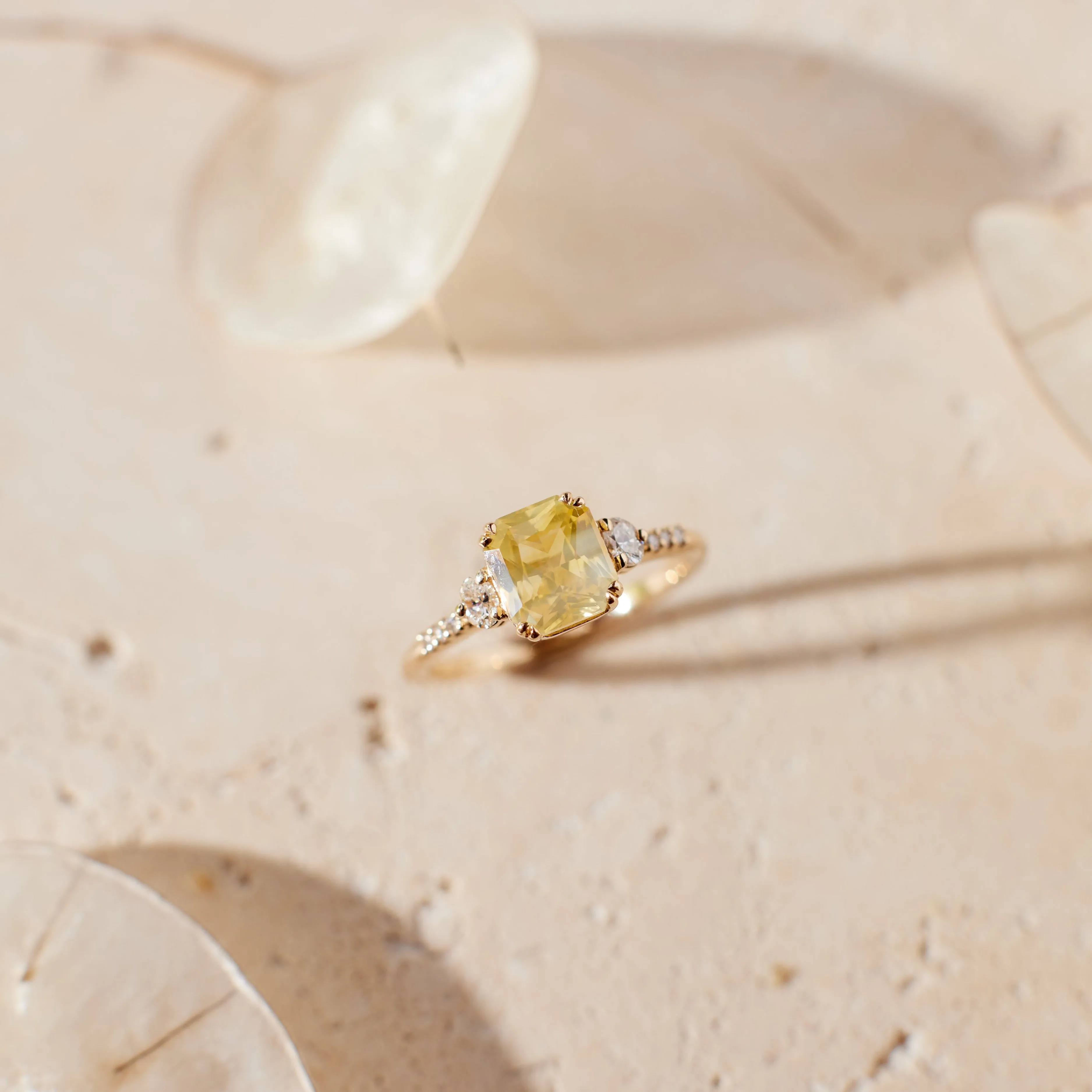 Laurel Ring - 2.04 Carat Yellow Radiant Sapphire