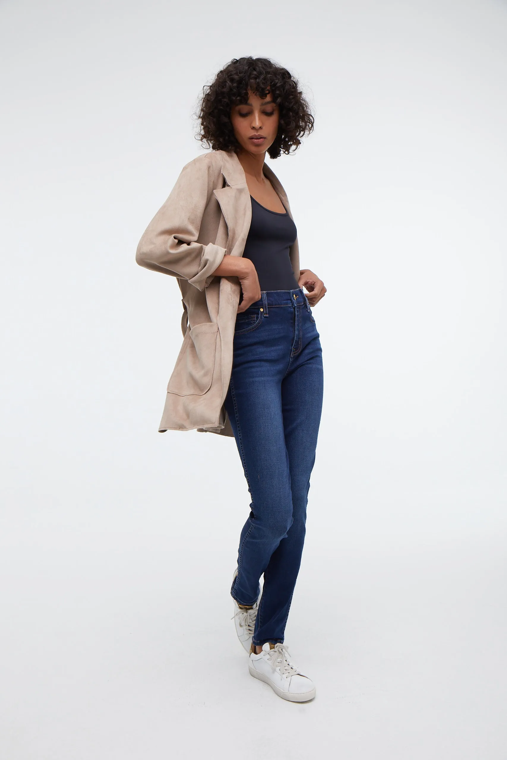 Lauren Belted Vegan Suede Jacket