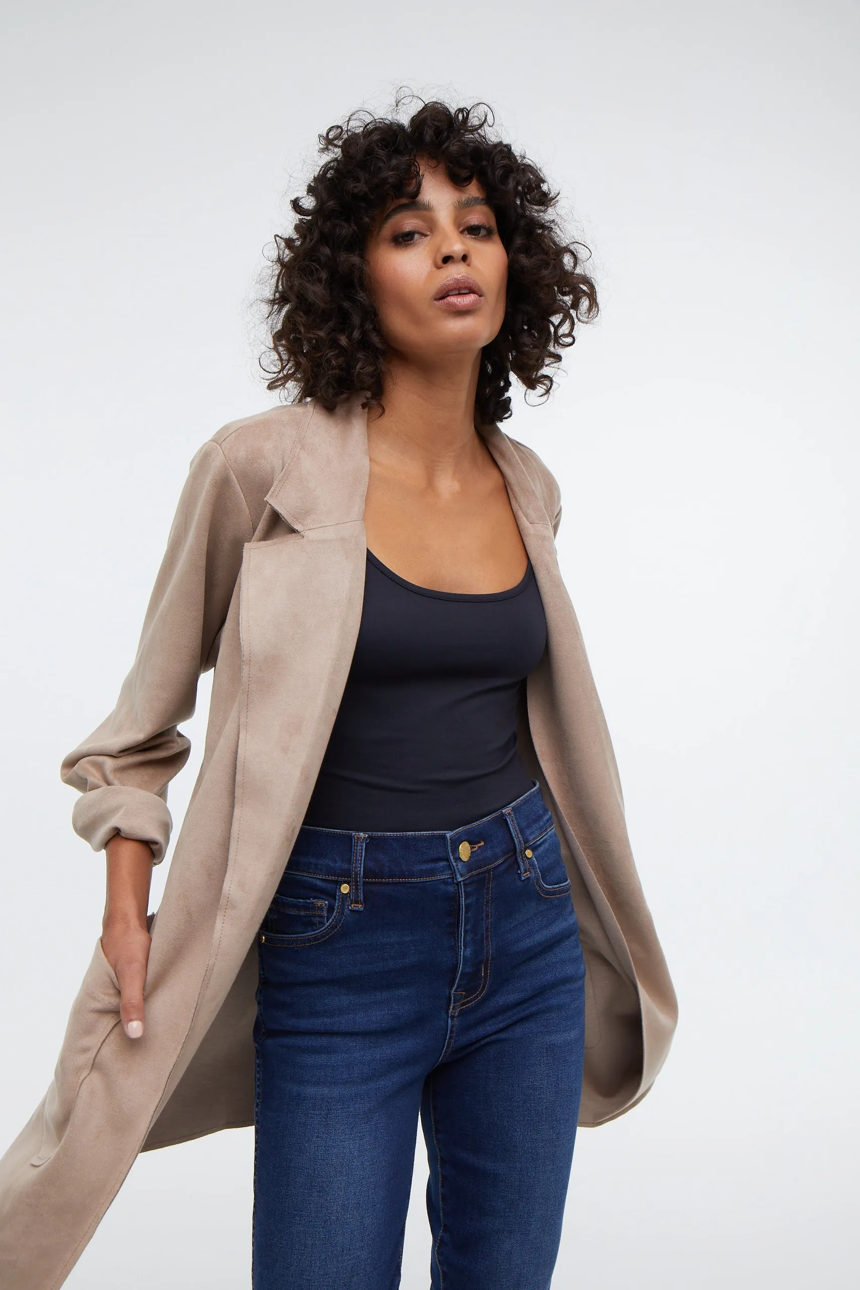 Lauren Belted Vegan Suede Jacket