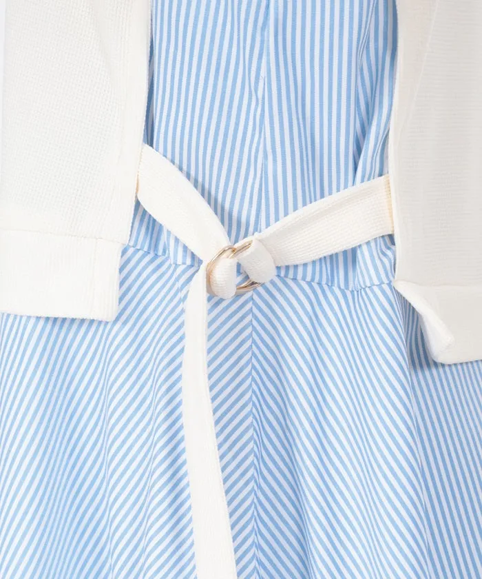 Layering Design Striped Shirt Dress