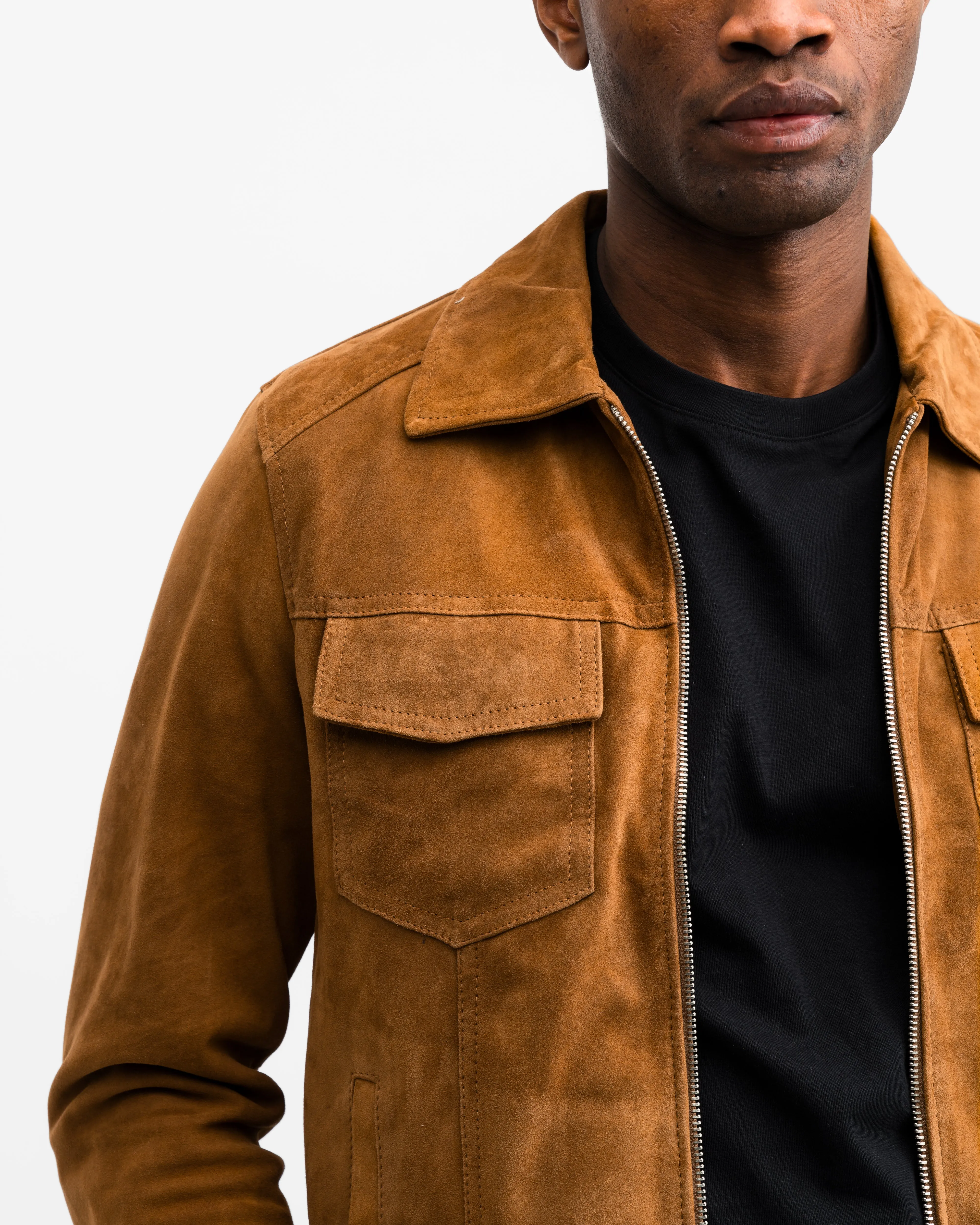 Lazio Suede Jacket Cognac