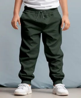 Lazy Days - Kids Solid Olive Joggers