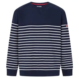 striped crew neck sweatshirt