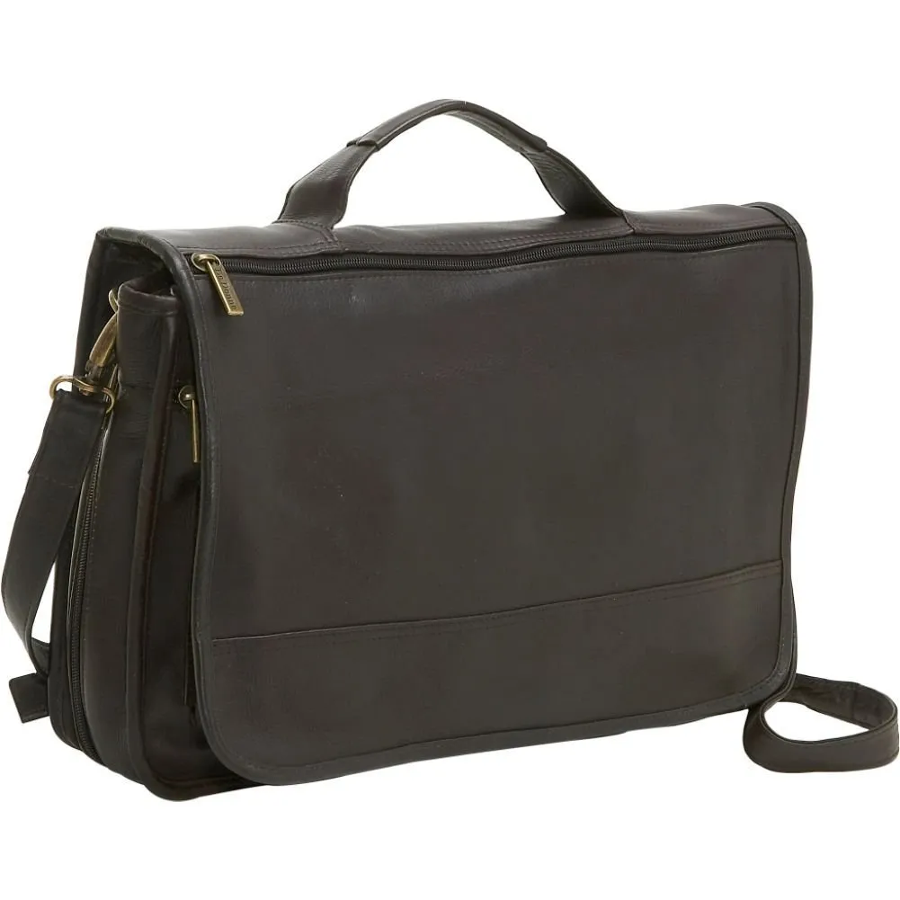 Le Donne Leather Expandable Messenger Brief